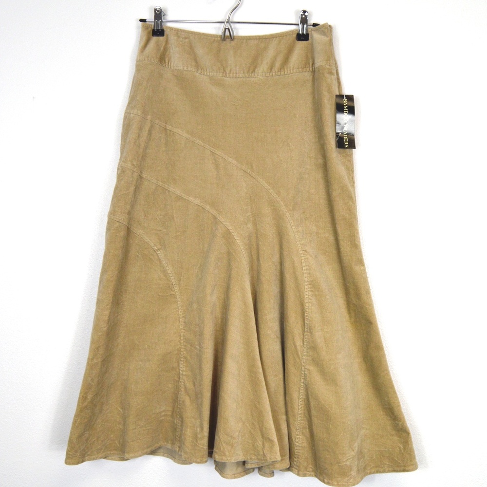Bamboo Traders Tan Corduroy Skirt